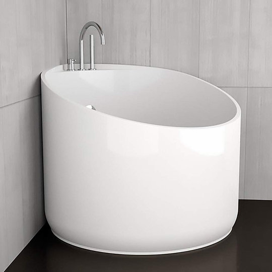 Latitude Run Emington 38" x 45" Freestanding Soaking Bathtub Wayfair